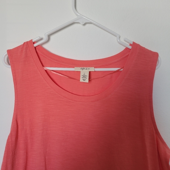 Style & Co Mixed Material Tank Blouse Size Large - Picture 3 of 6